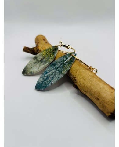 PENDIENTES ARTESANOS DE HOJA NATURAL ESQUELETIZADA