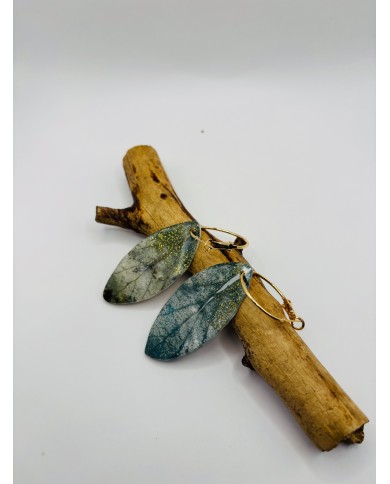 PENDIENTES ARTESANOS DE HOJA NATURAL ESQUELETIZADA