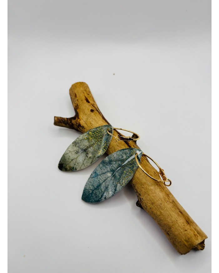 PENDIENTES ARTESANOS DE HOJA NATURAL ESQUELETIZADA