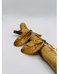 PENDIENTES ARTESANOS DE HOJA NATURAL ESQUELETIZADA