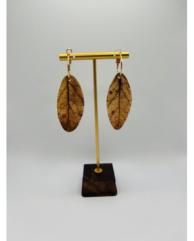PENDIENTES ARTESANOS DE HOJA NATURAL ESQUELETIZADA
