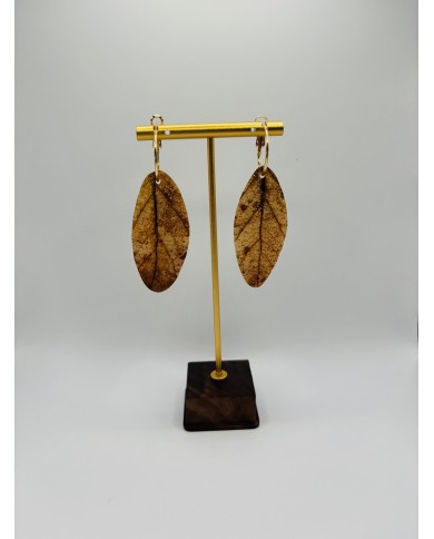 PENDIENTES ARTESANOS DE HOJA NATURAL ESQUELETIZADA