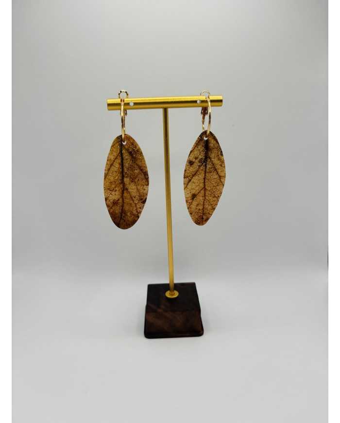PENDIENTES ARTESANOS DE HOJA NATURAL ESQUELETIZADA