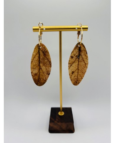 PENDIENTES ARTESANOS DE HOJA NATURAL ESQUELETIZADA
