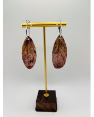 PENDIENTES ARTESANOS DE HOJA NATURAL ESQUELETIZADA
