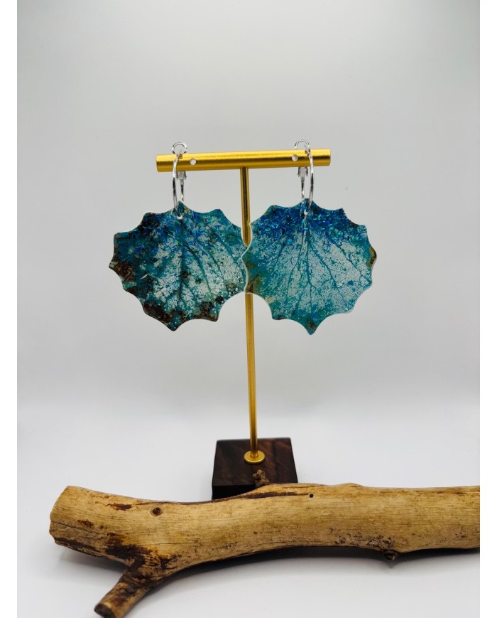 PENDIENTES ARTESANOS DE HOJA NATURAL