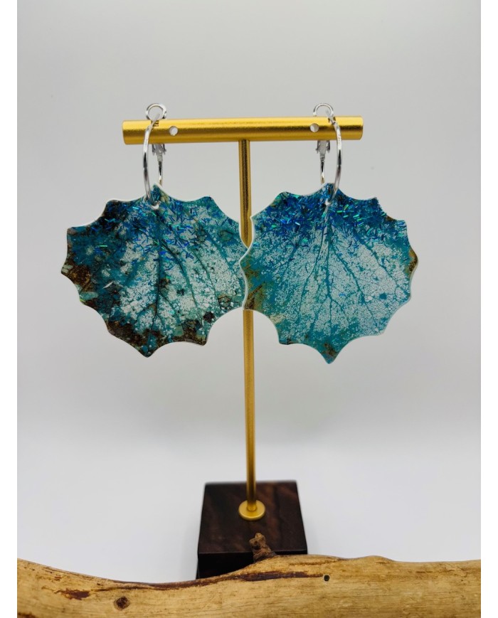 PENDIENTES ARTESANOS DE HOJA NATURAL