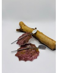 PENDIENTES ARTESANOS DE HOJA DE ÁLAMO BLANCO