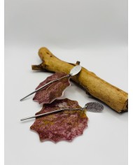 PENDIENTES ARTESANOS DE HOJA DE ÁLAMO BLANCO