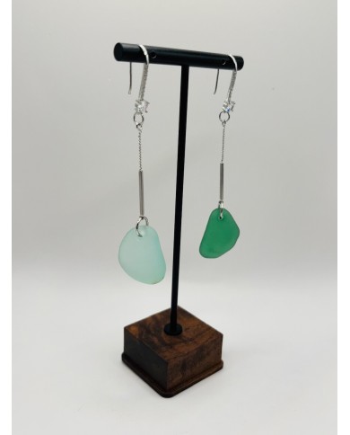 PENDIENTES ARTESANOS DE CISTAL MARINO