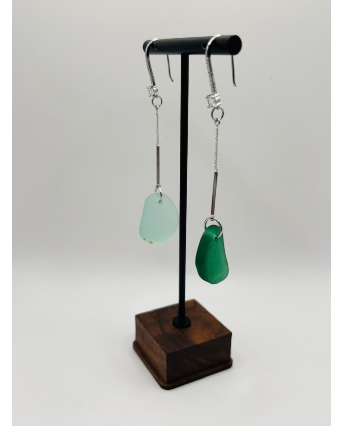 PENDIENTES ARTESANOS DE CISTAL MARINO