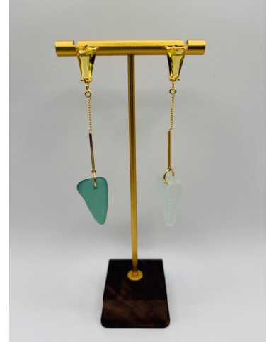 PENDIENTES ARTESANOS DE CRISTAL MARINO