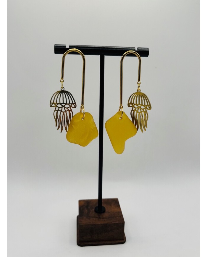 PENDIENTES ARTESANOS DE CRISTAL MARINO