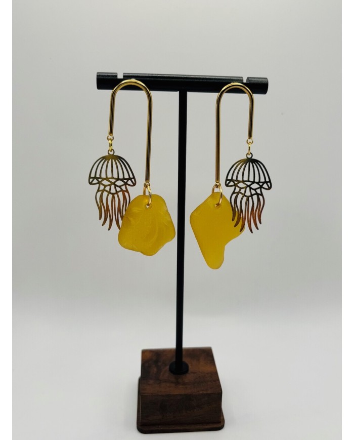PENDIENTES ARTESANOS DE CRISTAL MARINO
