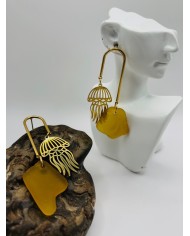PENDIENTES ARTESANOS DE CRISTAL MARINO