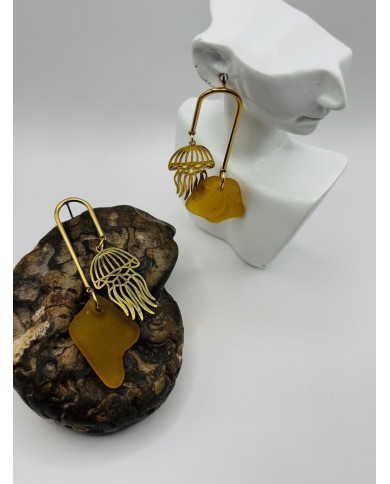 PENDIENTES ARTESANOS DE CRISTAL MARINO