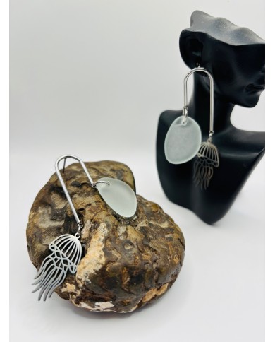 PENDIENTES ARTESANOS DE CRISTAL MARINO