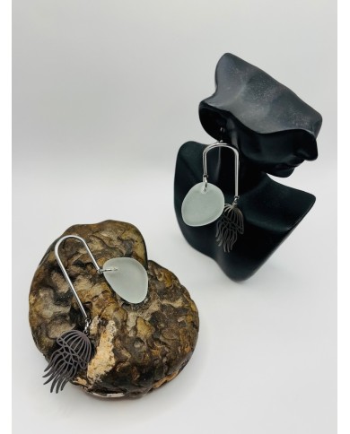 PENDIENTES ARTESANOS DE CRISTAL MARINO