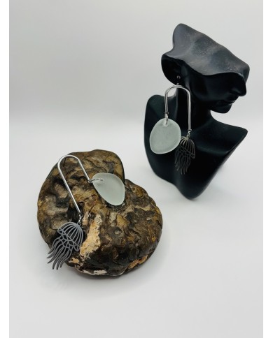 PENDIENTES ARTESANOS DE CRISTAL MARINO