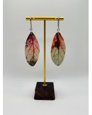 PENDIENTES ARTESANOS DE HOJA NATURAL ESQUELETIZADA