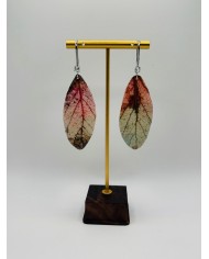 PENDIENTES ARTESANOS DE HOJA NATURAL ESQUELETIZADA