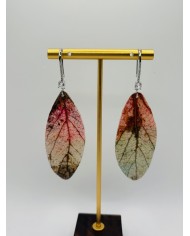 PENDIENTES ARTESANOS DE HOJA NATURAL ESQUELETIZADA