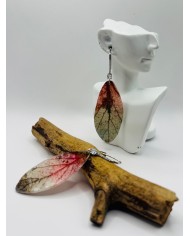 PENDIENTES ARTESANOS DE HOJA NATURAL ESQUELETIZADA