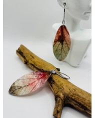 PENDIENTES ARTESANOS DE HOJA NATURAL ESQUELETIZADA