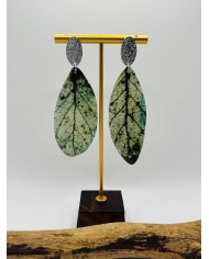 PENDIENTES ARTESANOS DE HOJA NATURAL ESQUELETIZADA