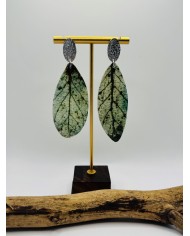 PENDIENTES ARTESANOS DE HOJA NATURAL ESQUELETIZADA