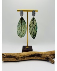 PENDIENTES ARTESANOS DE HOJA NATURAL ESQUELETIZADA