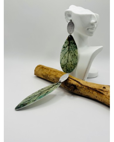 PENDIENTES ARTESANOS DE HOJA NATURAL ESQUELETIZADA
