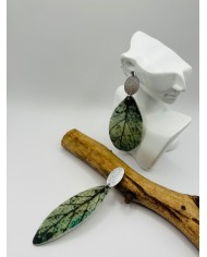PENDIENTES ARTESANOS DE HOJA NATURAL ESQUELETIZADA