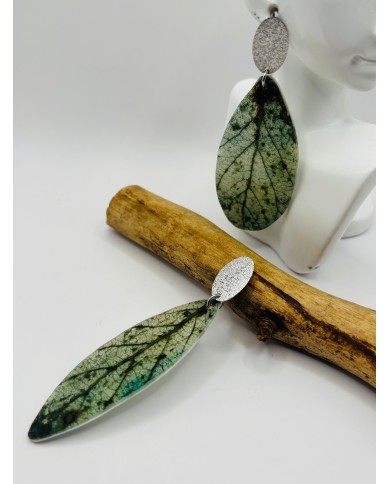 PENDIENTES ARTESANOS DE HOJA NATURAL ESQUELETIZADA