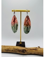 PENDIENTES ARTESANOS DE HOJA NATURAL ESQUELETIZADA