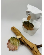 PENDIENTES ARTESANOS DE HOJA DE ÁLAMO BLANCO
