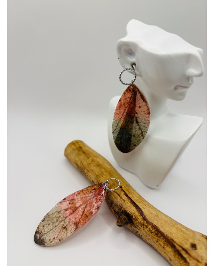 PENDIENTES ARTESANOS DE HOJA NATURAL