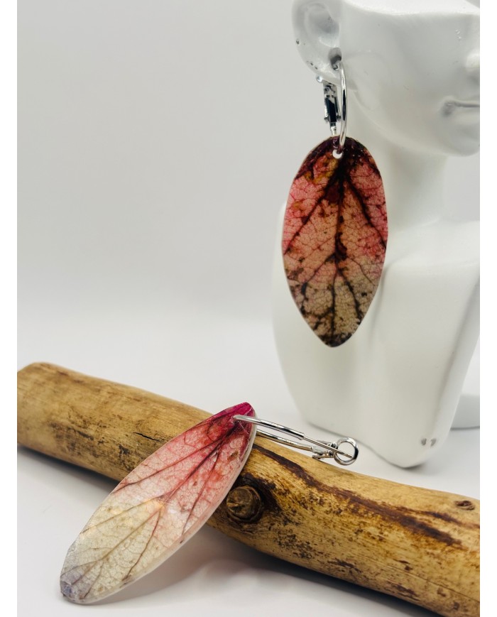 PENDIENTES ARTESANOS DE HOJA NATURAL