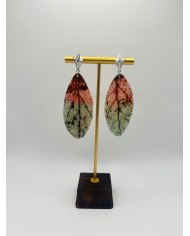 PENDIENTES ARTESANOS DE HOJA NATURAL ESQUELETIZADA