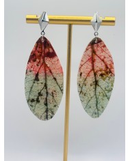 PENDIENTES ARTESANOS DE HOJA NATURAL ESQUELETIZADA
