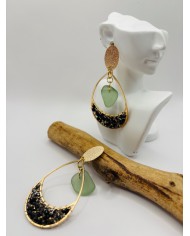 PENDIENTES ARTESANOS DE CRISTAL MARINO