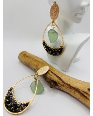 PENDIENTES ARTESANOS DE CRISTAL MARINO