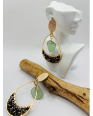 PENDIENTES ARTESANOS DE CRISTAL MARINO