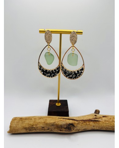 PENDIENTES ARTESANOS DE CRISTAL MARINO