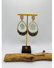 PENDIENTES ARTESANOS DE CRISTAL MARINO