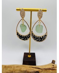 PENDIENTES ARTESANOS DE CRISTAL MARINO