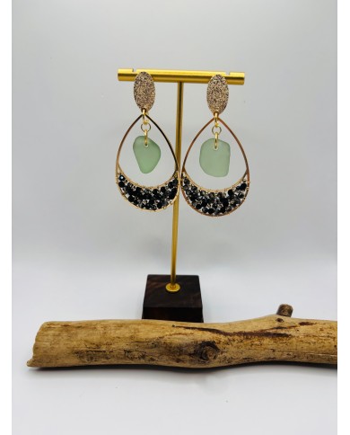 PENDIENTES ARTESANOS DE CRISTAL MARINO