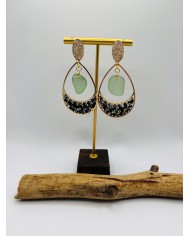 PENDIENTES ARTESANOS DE CRISTAL MARINO