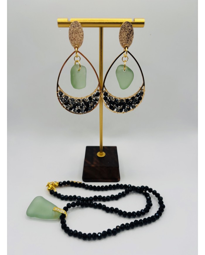 PENDIENTES ARTESANOS DE CR ISTAL MARINO