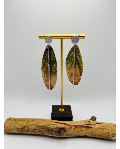 PENDIENTES ARTESANOS DE HOJA NATURAL